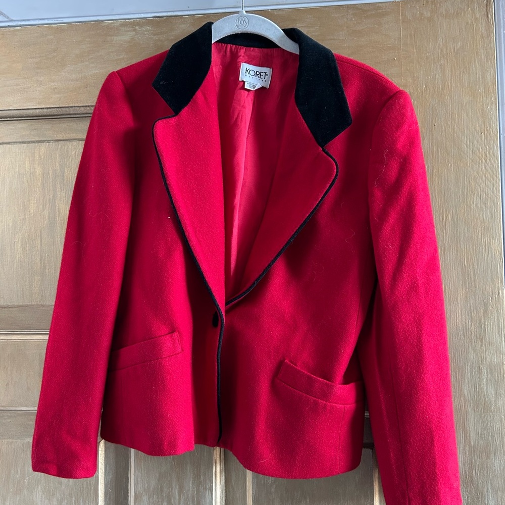 Vintage 90s red wool blazer‎